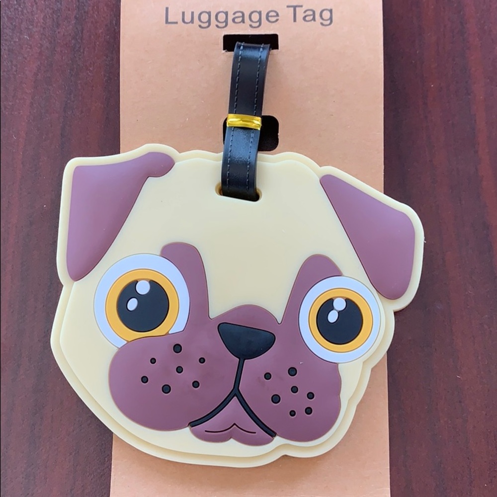 Pug Luggage 🧳 Tag.  Beige/Brown